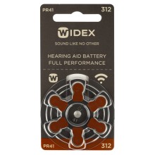 Батарейки Widex 312 (PR41) для слуховых аппаратов, 1 блистер, 6 батареек.